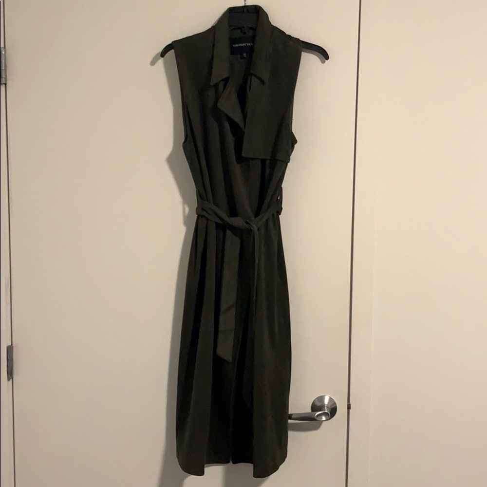 Olive Green Long Sleeveless Vest